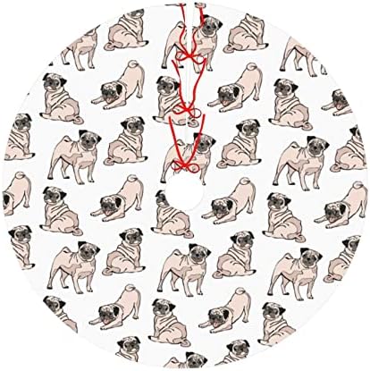 Pugs Dog Tree Skirt Christmas Tree Ornaments Tree Skirt for Christmas Decoration 36" - Image 5