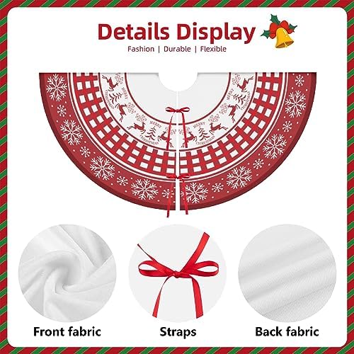Christmas Tree Skirt 48inch Red Deer Rustic Xmas Decor for Party - Image 7