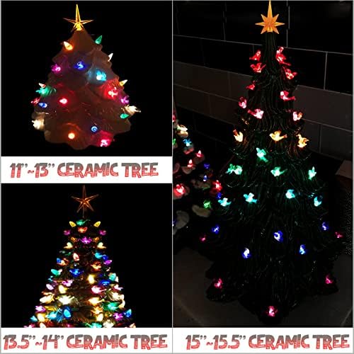 117Pcs Ceramic Christmas Tree Red Cardinal Bird Replacement Lights Bulbs and 1 Angel/3Stars Topper Ornament for Ceramic Tree D??cor - Medium Plastic Pegs. - Image 6