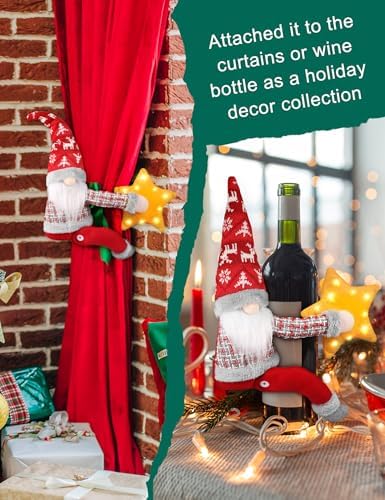 PEEKI Christmas Tree Topper, 22" Gnome Treetop with Lights and Remote Control Timer, Christmas Tree Decoration for Holiday Ornament and Home Decor, Red - Image 6