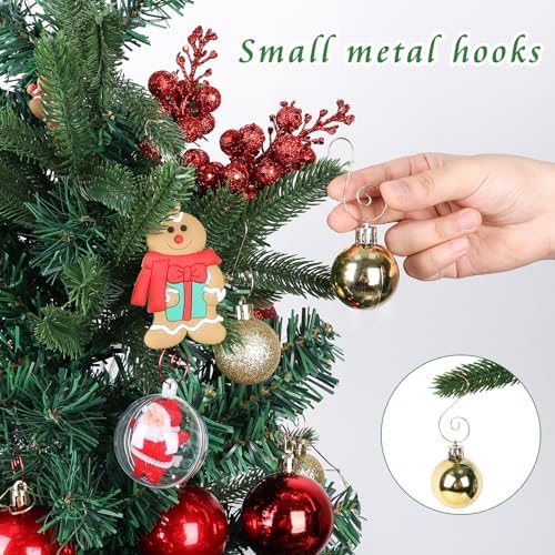 Christmas Ornament Hooks, Christmas Ornament Hangers 120Pcs, Small Metal Decorative Ornament Hooks for Xmas Tree Decorations-Gold - Image 6