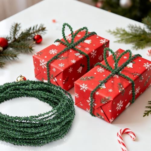 50' Christmas Artificial Pine Wire Garlands, Flexible Greenery Roping Ties - Image 6