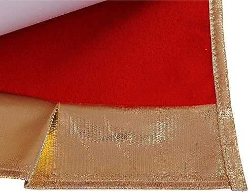 Sattiyrch Christmas Tree Skirt with Gold Rim 36",Flannelette Santa Reindeer Decoration for 6Ft/7.5Ft Xmas Tree - Image 7