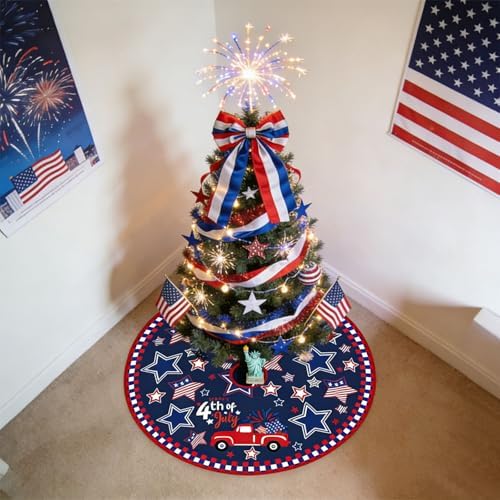36 Inch Easter Tree Skirt Reversible 4th of July Decorations - Image 7