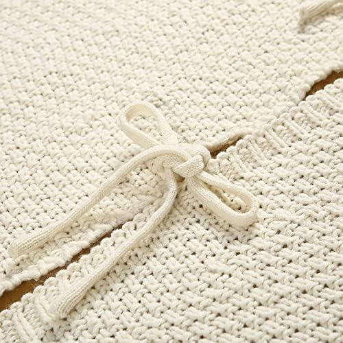 Sattiyrch Knit Christmas Tree Skirt,Luxury Cable Knitted Thick Rustic Xmas Tree Decoration (Cream, 36") - Image 6