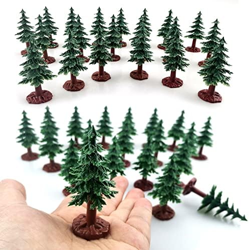 20 PCS Christmas Tree Cake Topper Evergreen Trees Pine Tree Figurines Village Christmas Trees Miniature Trees for Xmas Decor - Image 4