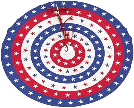 4th of July Decoratios for Tree Skirt Gnome Stars Patriotic America Memorial Day 36in Holiday Tree Skirt Decor for Party Indoor Home - Image 6