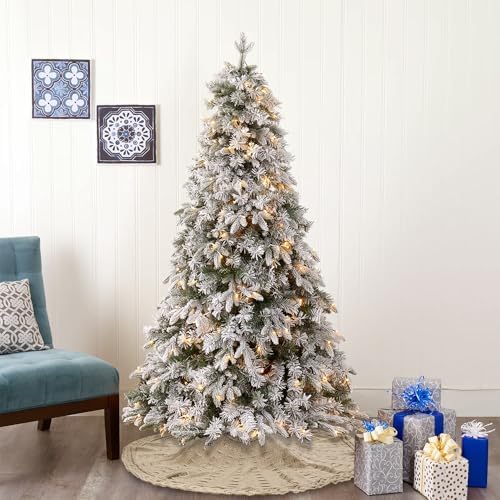 YUJUN 48 Inches Christmas Knitted Tree Skirt Decorations Xmas Large Vintage Beige Chunky Cable Farmhouse Thick Rustic Tree Skirt for Merry Christmas Tree Holiday Home Party Decoration - Image 7