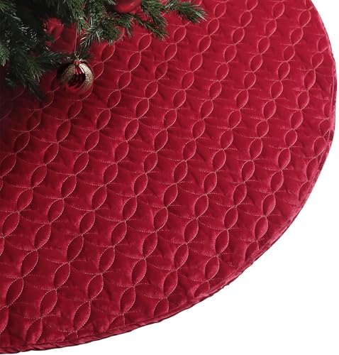 Valery Madelyn 48 Inch Red Christmas Tree Skirt for Tree Decorations - Image 6