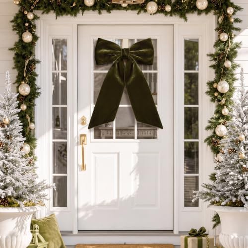 HunnmingRe 20 x 30 Inches Green Large Velvet Bow Decor Giant Bow Party Decorations for Wall Backdrop Wedding Bridal Shower Birthday Party Room Home Wreath & Door Hanging Decorations - Image 6