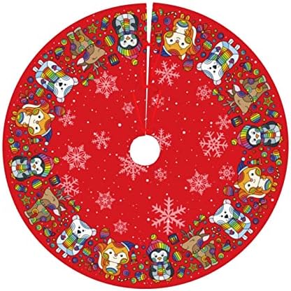 Merry Christmas Tree Skirt Christmas Tree Ornaments Tree Skirt for Christmas Decoration 48" - Image 5