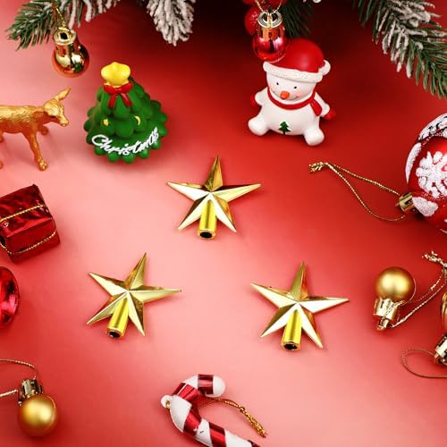 Hanaive 3 Pcs Mini Christmas Tree Topper Small Star Christmas Treetop Ornaments for Mini Tree Holiday Decorative Star for Xmas Home Decor(Gold,1.77 Inch) - Image 6