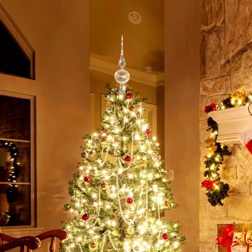 Gejoy 12" Mercury Glass Christmas Tree Topper,Classic,Transparent - Image 6