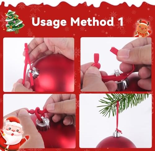 100 PCS Christmas Ornament Hangers Hooks, Adjustable Ornament Ribbon Hanger for Hanging Small & Large Heavy Ornaments, Xmas Ornament Hanging Strings for Christmas Tree Decorations Bauble (Green) - Image 7