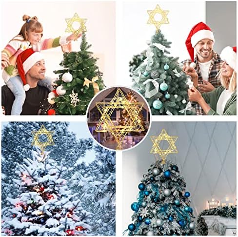 11 Inch Christmas Tree Star Topper 3AA Battery Powered Christmas Tree Topper Lighted, Gold Iron Christmas Tree Star Topper with 20LED Lights, for Christmas, Party & Home(Warm Light) - Image 6