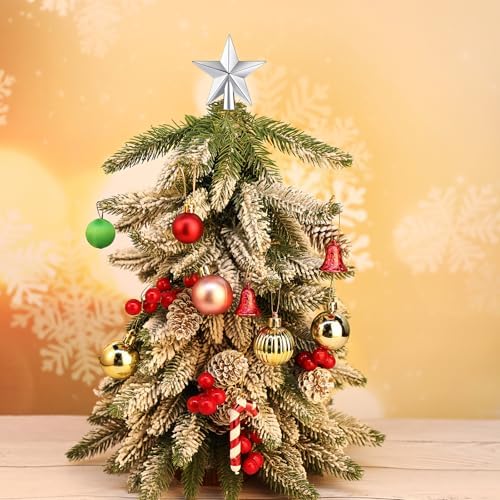 Hanaive 3 Pcs Mini Christmas Tree Topper Small Star Christmas Treetop Ornaments for Mini Tree Holiday Decorative Star for Xmas Home Decor(Silver,2.36 Inch) - Image 6