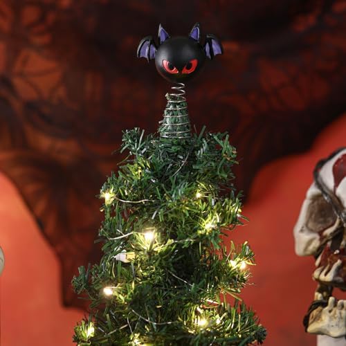 Queekay Halloween Bat Tree Topper, 4 Inch Mini Tree Ornament - Image 6