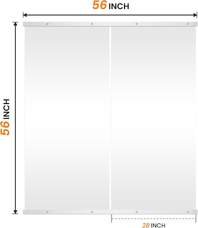 TRAHOME Home Gym Mirror for Wall,56x28x2PCS Full Length,Glass Frameless Body Large Mirror for Home Gym,Workout,Bedroom,Garage(Silver)