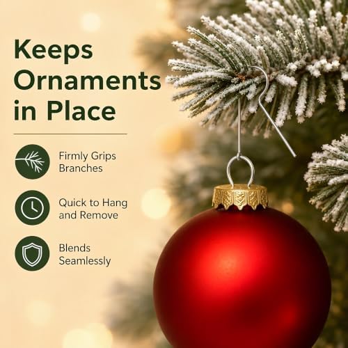 Ipetboom 300pcs Christmas Ball Cap Hooks, Metal V Shape Ornament Hanger - Image 7