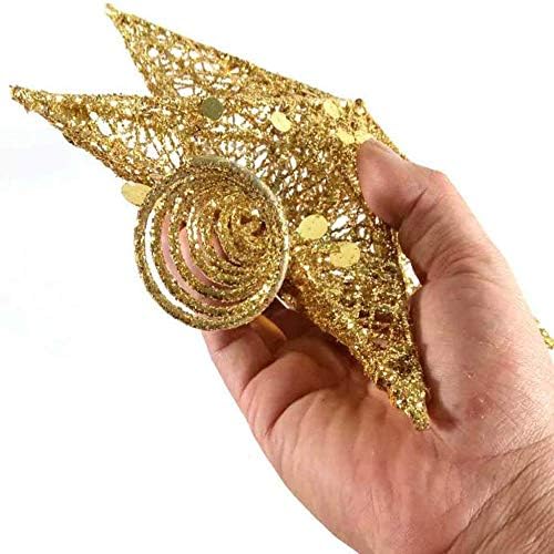BinaryABC Iron Christmas Tree Star Topper,20cm Glittering Tree Topper - Image 6