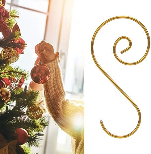 Cryfokt 60 Pcs Metal S Hooks for Christmas Tree Ornaments, 4 Colors (Gold) - Image 7