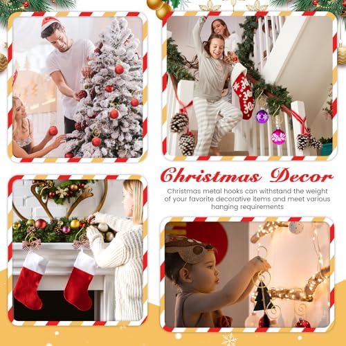 Teenyyou 200 Pcs Christmas Ornaments Hooks, 2 Inch and 3.1 Inch S Shaped Christmas Tree Ornament Hangers Xmas Swirl Metal Hanging Hooks for Xmas Tree Balls Decoration(Gold) - Image 6