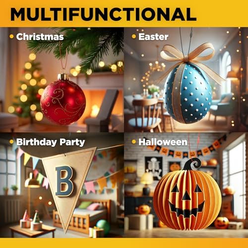 Christmas Ornament Hooks Black and Red - 200 pcs Durable Ornament Hangers - Pre-Cut Ornament String with Snap for Christmas Tree - Image 7