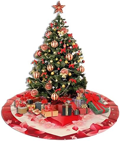 Love Hearts Tree Skirts Xmas Ornaments, Sweet Tree Mat for Christmas Party Holiday All Occasions 48" - Image 7