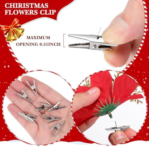 DOITOOL 50Pcs Christmas Ornament Clips Iron Metal Alligator Clips Crocodile Christmas Baubles Hooks Hanger for Christmas Tree Decoration - Image 6