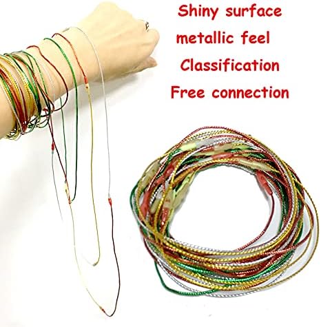 400pcs Gold Silver Red Green Ornament Hanger String,Christmas Ornaments Hook Precut Ropes with Snap Fasteners,Polyester Ornament Wire for Xmas Tree Holiday Party Hanging Decoration - Image 6