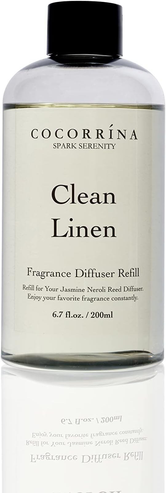 Cocorr??na Clean Linen Scented Reed Diffuser Oil with 8 Sticks Fragrance for Bedroom, Bathroom, Oil Diffuser, Home D??cor, 6.7 fl oz. (200 ml)