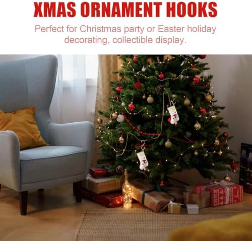 10pcs Christmas Hanging Hooks for Ornaments and Stockings, Multi-Functional Iron and PVC C Shape Hangers with Easy Installation for Christmas Tree and Holiday Party Decoration - Image 7