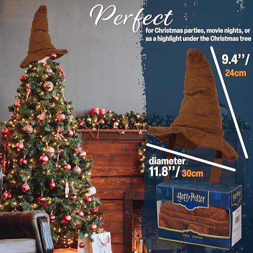 Get Trend Harry Potter Gifts Christmas Tree Topper, Sorting Hat Hogwarts Christmas Decorations, Home Office Indoor Xmas Tree Decor Secret Santa - Image 6