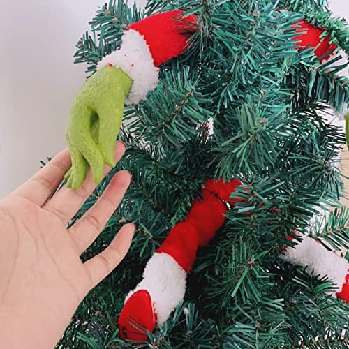 Christmas Tree Decoration, Elf Head, Arms and Legs for Christmas Tree, Stole Christmas Elf Stuffed Stuck Tree Topper Garland Ornaments (A) - Image 7