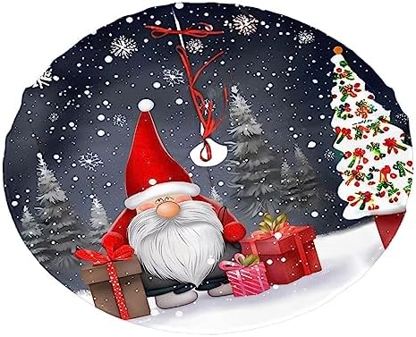 Christmas Gnome Christmas Trees Skirts 30", Xmas Gifts Candle Xmas Tree Cloth Mats for Holiday Party Decor Gift, Festival, Home Decoration - Image 7