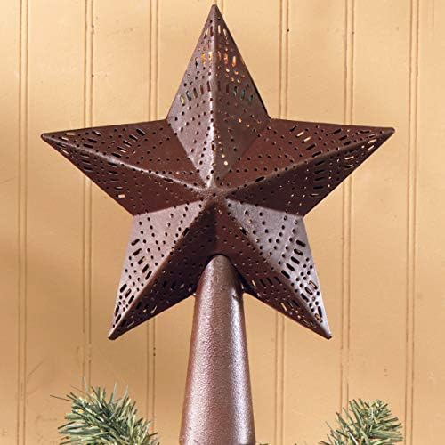 Park Designs Star Tree Topper, Red Punched Metal - Image 2