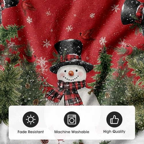 AVOIN colorlife Cardinals Cedar Snowman with Scarf Christmas Tree Skirt 36" - Image 7