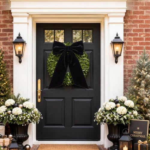 HunnmingRe 20 x 30 Inches Black Large Velvet Bow Decor Giant Bow Party Decorations for Wall Backdrop Wedding Bridal Shower Birthday Party Room Home Wreath & Door Hanging Decorations - Image 6