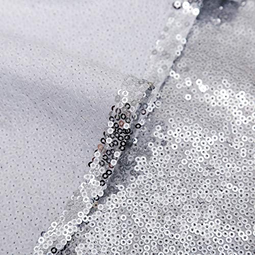 Small Christmas Tree Skirt 24 Inch Silver Tree Skirt Sequin Tree Skirt for Silver Christmas Decorations - Image 6