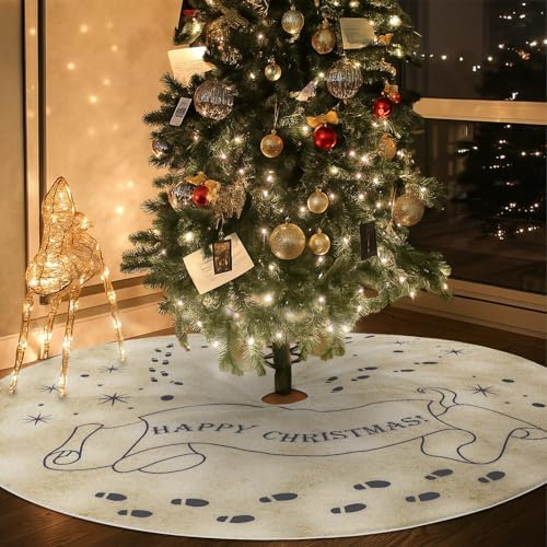 48'' Vintage Christmas Tree Skirt, Magic Theme Party Xmas Decor - Image 6