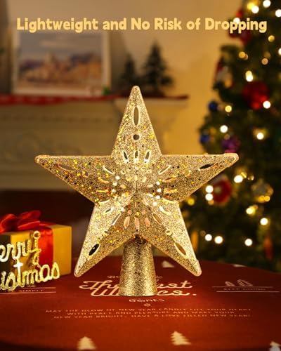 Brightown Christmas Star Tree Topper with Snowflake Projector Lights - Image 6