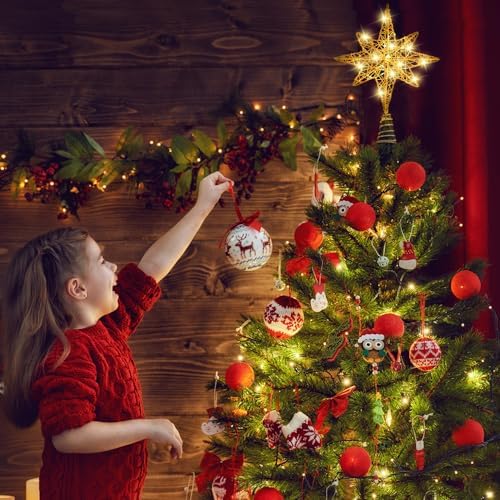 DULEFUN Christmas Tree Topper Lighted 13.5?€? Gold Star Tree Toppers with 20 LED Lights Christmas Tree Top Ornament for New Year Holiday Home Office Indoor Decorations - Image 7