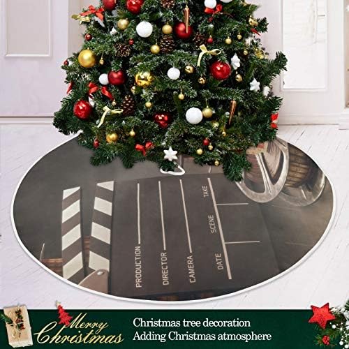 ATTX Movie Theater Popcorn Christmas Tree Skirt 35.4 inch Ornaments Xmas Tree Skirts for Christmas Holiday Decoration New Year Party - Image 6