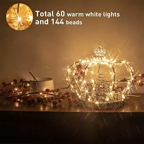PEIDUO Christmas Crown Tree Topper, Light up Tree Topper Lighted Toppers - Image 6