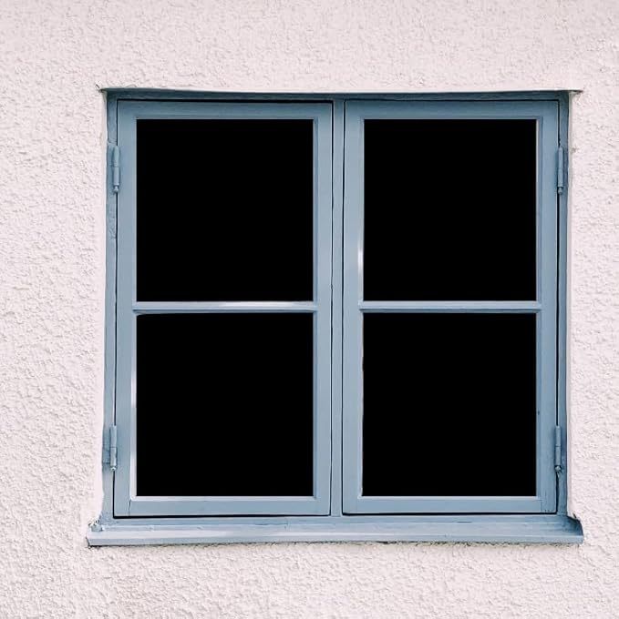 KESPEN Total Blackout Window Film Privacy Static Cling 100% Light Blocking Room Darkening Window Cover Heat Control Anti-UV Glass Sticker Window Tint for Home with Grid Line, 29.5 Inch X 6.5 Feet