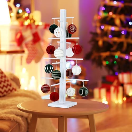 32 Inch Christmas Ornament Display Tree Centerpieces for Tables Ornament Tree Stand Holder Tabletop Artificial Tree for Wedding Anniversary Birthday Farmhouse Party Home Decor - Image 6