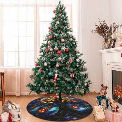 Halloween Pumpkin Tree Fall 30 36 48 Inch Christmas Tree Skirt Carpet Mat Funny Party Decor Supplies for Xmas Halloween Decorations Occasion - Image 7
