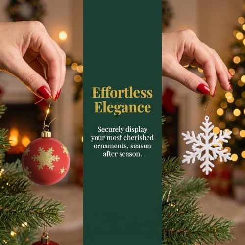 Kichvoe 300pcs Christmas Ornament Hooks, Metal Mini Hanging Ball Hooks for Decorations, Iron Wire Bauble Hanger for Xmas Tree and Holiday Decor Golden - Image 7
