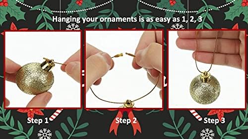 100 Pack Gold Christmas Ornament Precut String Hangers with Snap Fastener (Nomad Brand) - Image 7