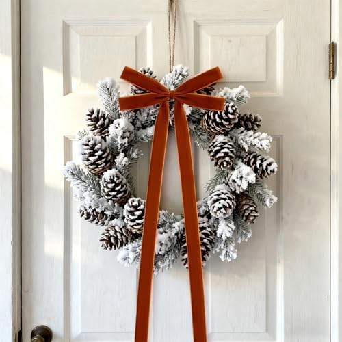 10 Pcs Golden Velvet Bows 22"x8" Pre-Tied Christmas Ornaments - Image 6